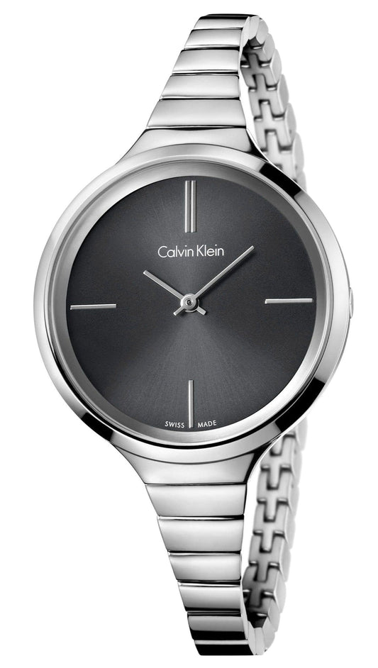  Shop Authentic Calvin Klein Lively Black Dial Silver Steel Strap Watch for Women - K4U23121 - Luxxuri