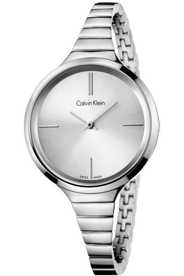  Shop Authentic Calvin Klein Lively Silver Dial Silver Steel Strap Watch for Women - K4U23126 - Luxxuri