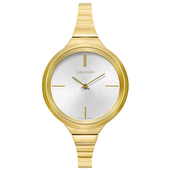  Shop Authentic Calvin Klein Lively White Dial Gold Steel Strap Watch for Women - K4U23526 - Luxxuri