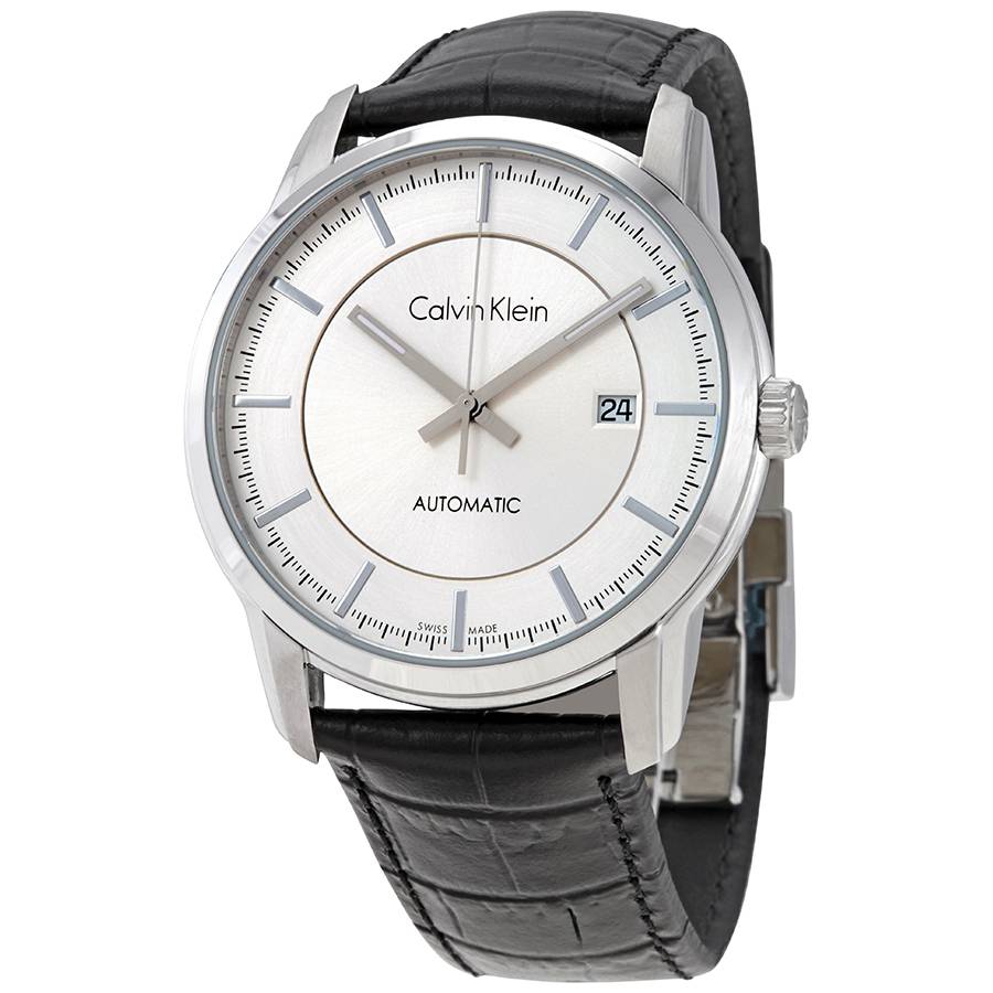  Shop Authentic Calvin Klein Infinity Silver Dial Brown Leather Strap Watch for Men - K5S341G6 - Luxxuri
