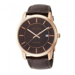  Shop Authentic Calvin Klein Infinity Brown Dial Brown Leather Strap Watch for Men - K5S346GK - Luxxuri