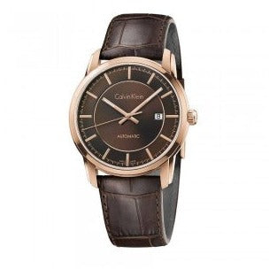  Shop Authentic Calvin Klein Infinity Brown Dial Brown Leather Strap Watch for Men - K5S346GK - Luxxuri