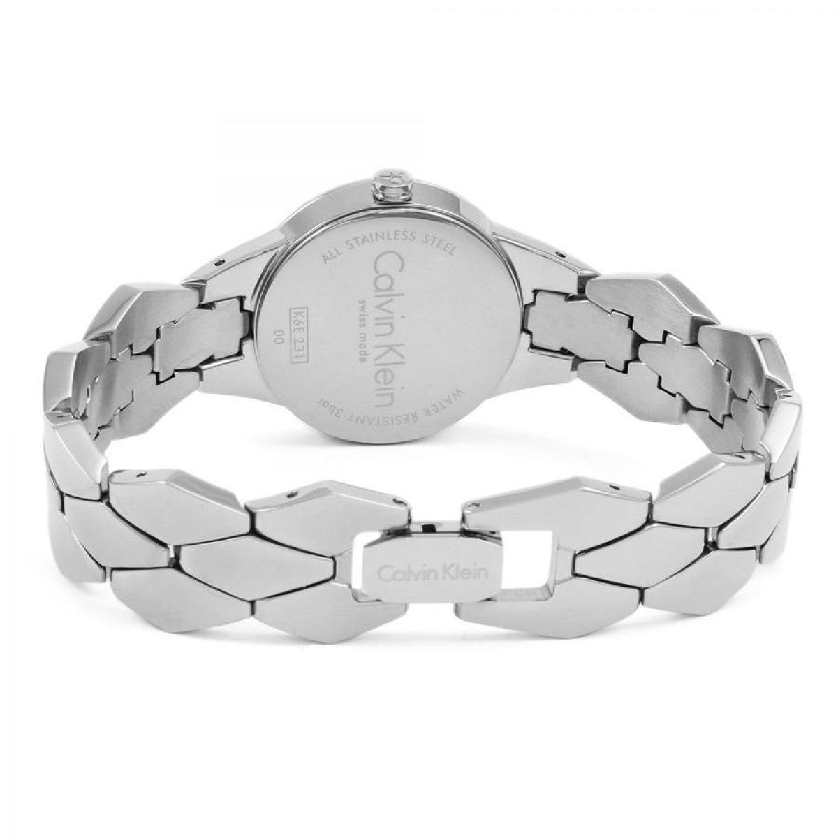  Shop Authentic Calvin Klein Snake Silver Dial Silver Steel Strap Watch For Women - K6E23146 - Luxxuri