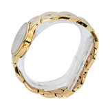  Shop Authentic Calvin Klein Snake Silver Dial Yellow Gold Steel Strap Watch For Women - K6E23546 - Luxxuri