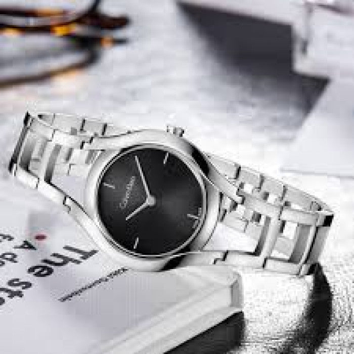  Shop Authentic Calvin Klein Class Black Dial Silver Steel Strap Watch for Women - K6R23121 - Luxxuri