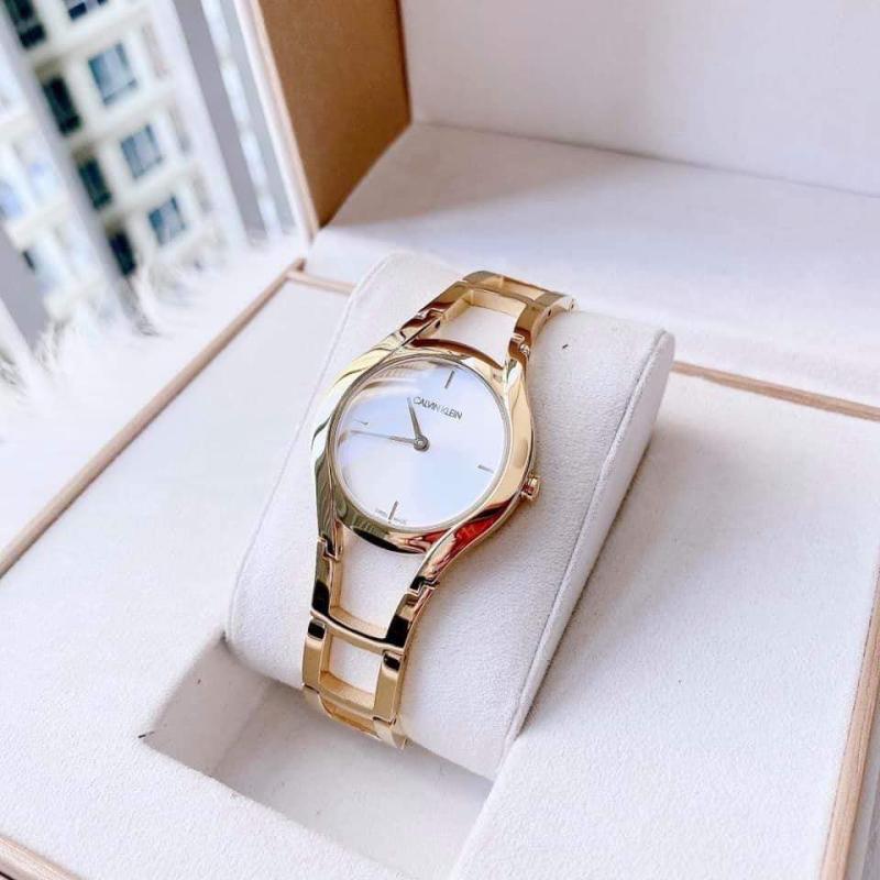  Shop Authentic Calvin Klein Class White Dial Gold Steel Strap Watch for Women - K6R23526 - Luxxuri