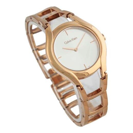  Shop Authentic Calvin Klein Class White Dial Rose Gold Steel Strap Watch for Women - K6R23626 - Luxxuri