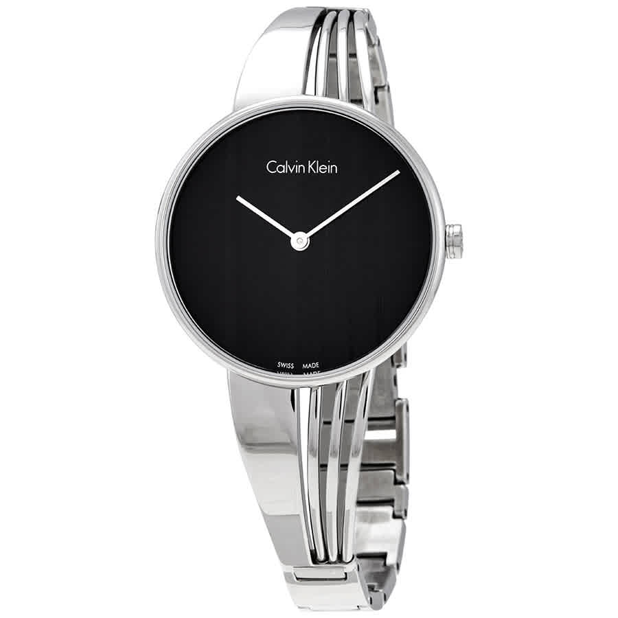  Shop Authentic Calvin Klein Drift Black Dial Silver Steel Strap Watch for Women - K6S2N111 - Luxxuri