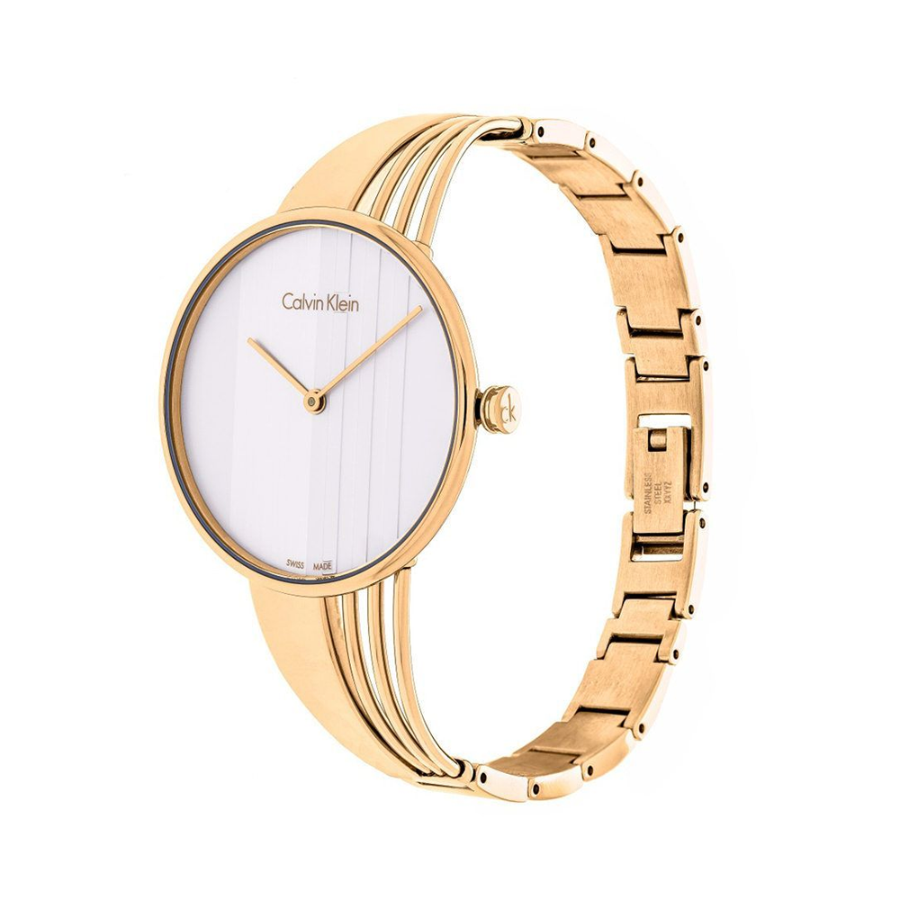  Shop Authentic Calvin Klein Drift Silver Dial Gold Steel Strap Watch for Women - K6S2N516 - Luxxuri