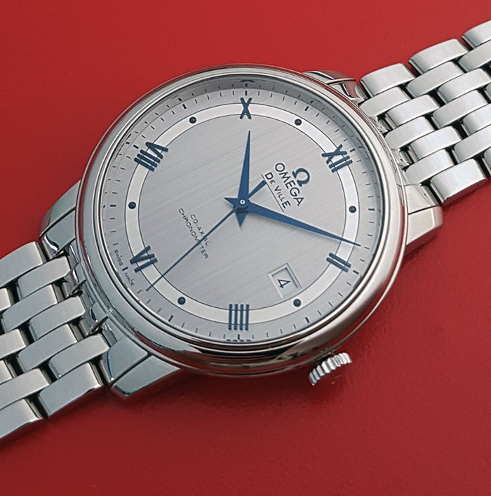  Shop Authentic Omega De Ville Prestige Co-Axial Rhodium Silver Dial Silver Steel Strap Watch for Men - 424.10.40.20.02.001 - Luxxuri