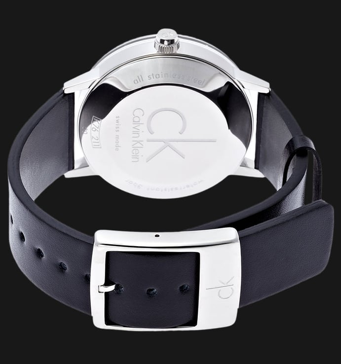  Shop Authentic Calvin Klein Minimal Black Dial Black Leather Strap Watch for Men - K7621107 - Luxxuri