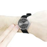  Shop Authentic Calvin Klein Minimal Black Dial Black Leather Strap Watch for Men - K7621107 - Luxxuri