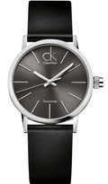  Shop Authentic Calvin Klein Minimal Black Dial Black Leather Strap Watch for Women - K7622107 - Luxxuri