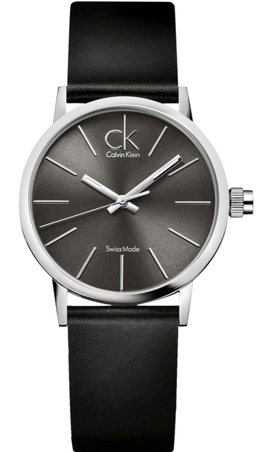  Shop Authentic Calvin Klein Minimal Black Dial Black Leather Strap Watch for Women - K7622107 - Luxxuri