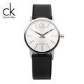  Shop Authentic Calvin Klein Post Minimal Silver Dial Black Leather Strap Watch for Men - K7622185 - Luxxuri