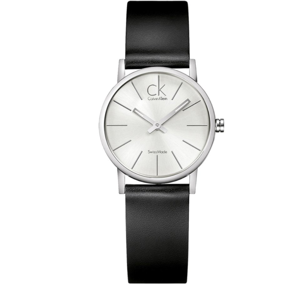  Shop Authentic Calvin Klein Post Minimal Silver Dial Black Leather Strap Watch for Men - K7622185 - Luxxuri