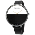  Shop Authentic Calvin Klein Rise White Grey Dial Black Leather Strap Watch for Women - K7A231C3 - Luxxuri