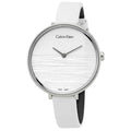  Shop Authentic Calvin Klein Rise White Grey Dial White Leather Strap Watch for Women - K7A231L6 - Luxxuri