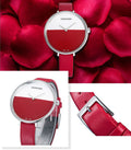  Shop Authentic Calvin Klein Rise Yellow Red Dial Red Leather Strap Watch for Women - K7A231UP - Luxxuri