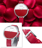  Shop Authentic Calvin Klein Rise Yellow Red Dial Red Leather Strap Watch for Women - K7A231UP - Luxxuri