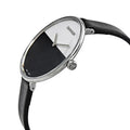  Shop Authentic Calvin Klein Rise White Grey Dial Black Leather Strap Watch for Women - K7A231C3 - Luxxuri