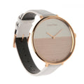  Shop Authentic Calvin Klein Rise White Dial White Leather Strap Watch for Women - K7A236LH - Luxxuri