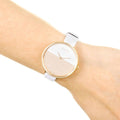  Shop Authentic Calvin Klein Rise White Dial White Leather Strap Watch for Women - K7A236LH - Luxxuri