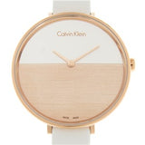  Shop Authentic Calvin Klein Rise White Dial White Leather Strap Watch for Women - K7A236LH - Luxxuri