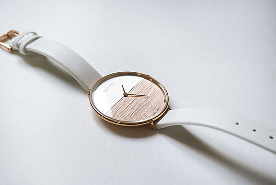  Shop Authentic Calvin Klein Rise White Dial White Leather Strap Watch for Women - K7A236LH - Luxxuri