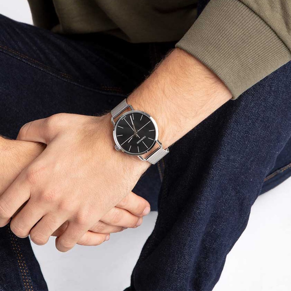  Shop Authentic Calvin Klein Even Black Dial Silver Mesh Bracelet Watch for Women - K7B21121 - Luxxuri