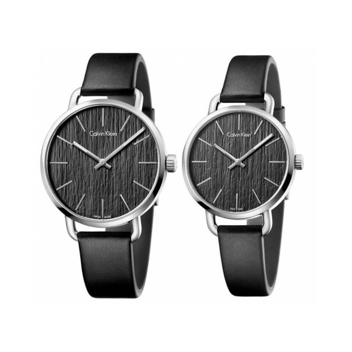  Shop Authentic Calvin Klein Even Black Dial Black Leather Strap Watch for Women - K7B211C1 - Luxxuri