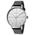  Shop Authentic Calvin Klein Even Silver Dial Black Leather Strap Watch for Men - K7B211CY - Luxxuri