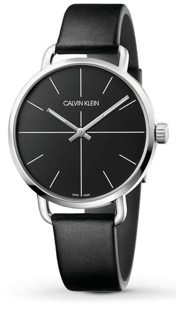  Shop Authentic Calvin Klein Evan Black Dial Black Leather Strap Watch for Men - K7B211CZ - Luxxuri