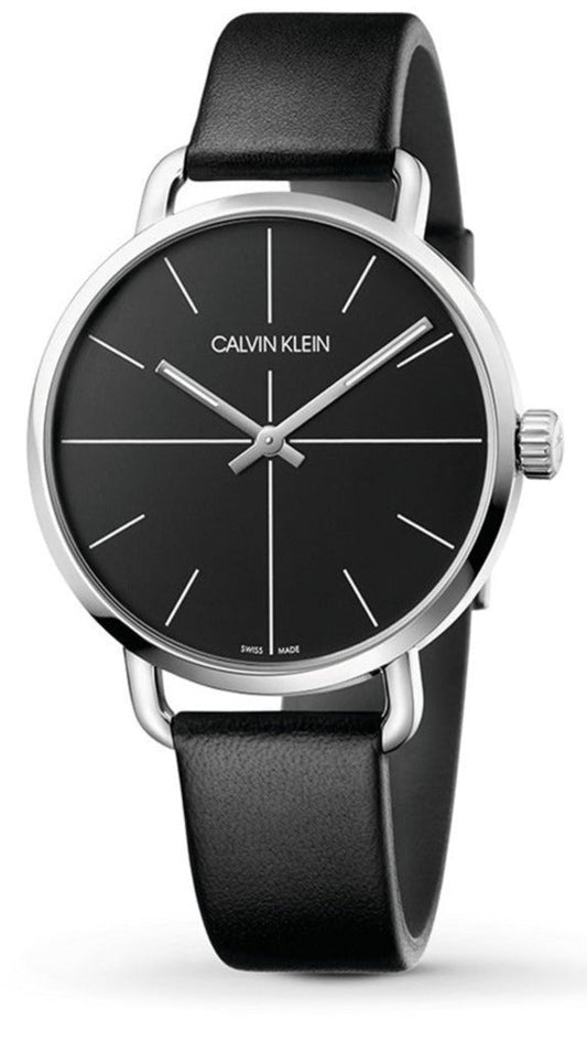  Shop Authentic Calvin Klein Evan Black Dial Black Leather Strap Watch for Men - K7B211CZ - Luxxuri