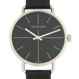  Shop Authentic Calvin Klein Evan Black Dial Black Leather Strap Watch for Men - K7B211CZ - Luxxuri