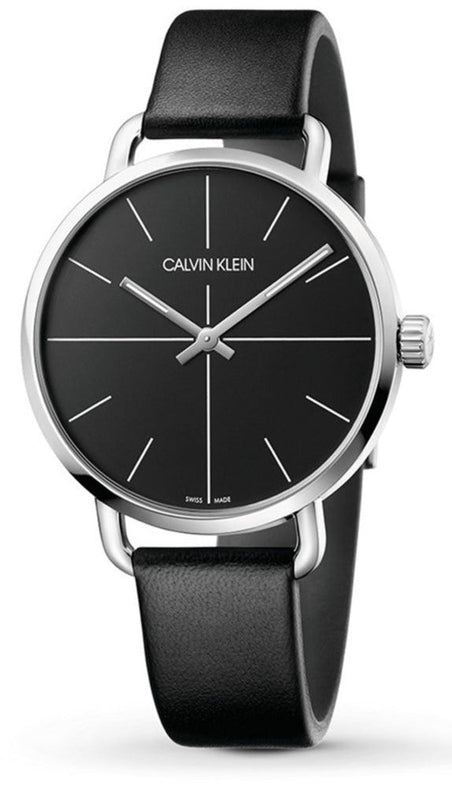  Shop Authentic Calvin Klein Evan Black Dial Black Leather Strap Watch for Men - K7B211CZ - Luxxuri
