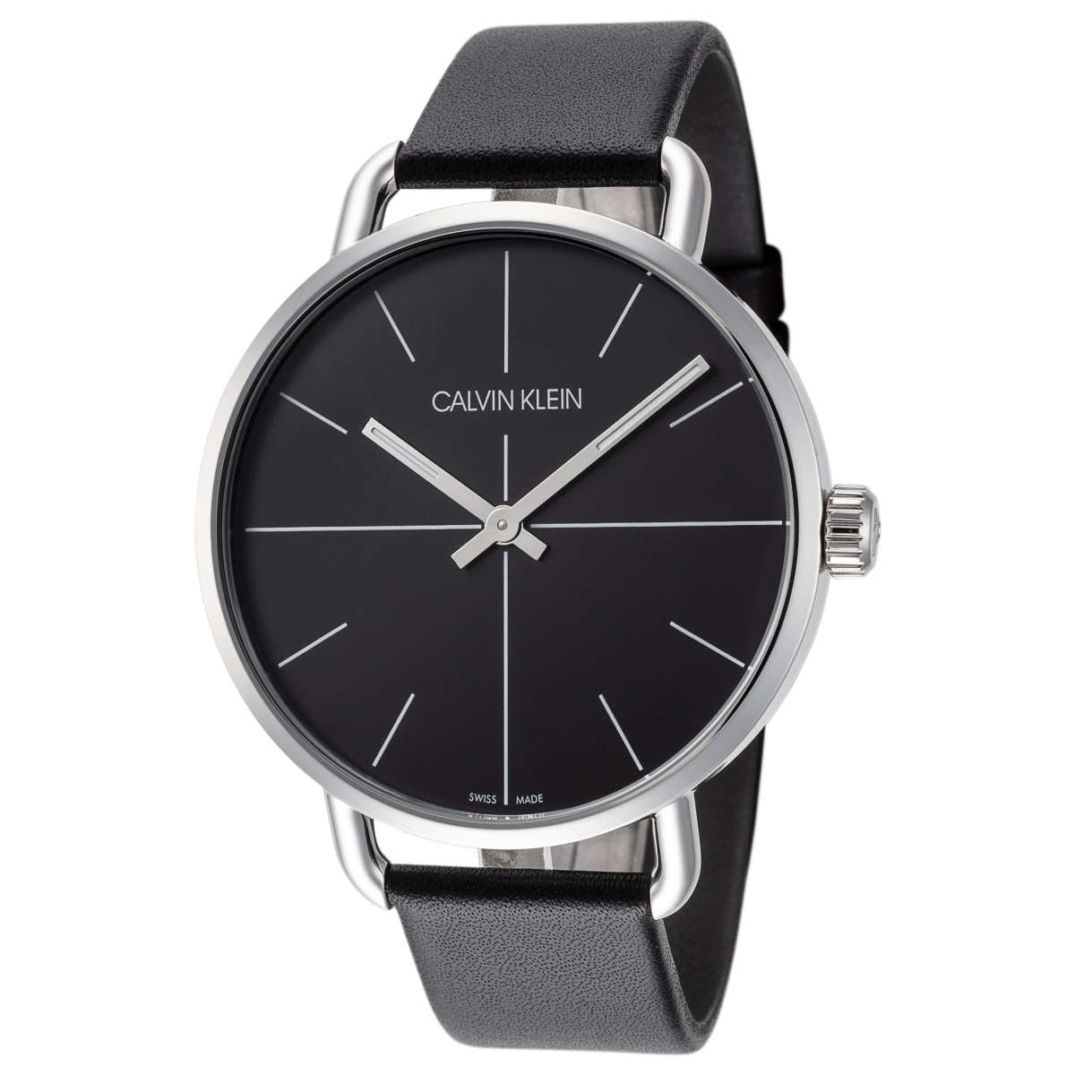  Shop Authentic Calvin Klein Evan Black Dial Black Leather Strap Watch for Men - K7B211CZ - Luxxuri