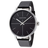  Shop Authentic Calvin Klein Evan Black Dial Black Leather Strap Watch for Men - K7B211CZ - Luxxuri
