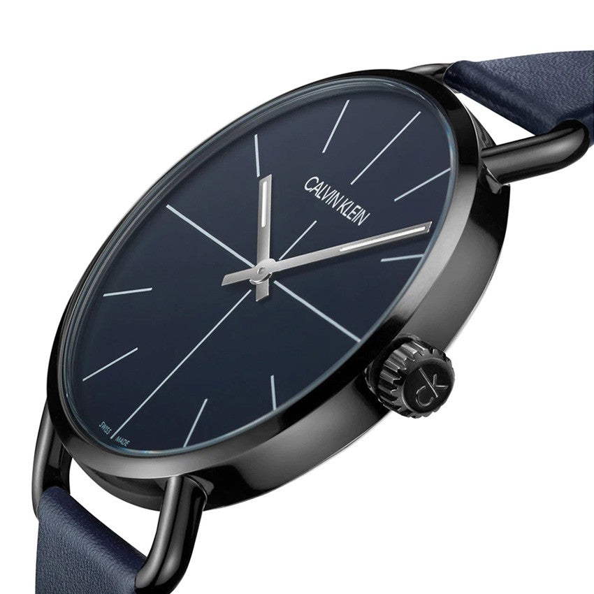  Shop Authentic Calvin Klein Even Blue Dial Blue Leather Strap Watch for Men - K7B214VN - Luxxuri