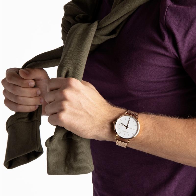  Shop Authentic Calvin Klein Even White Dial Rose Gold Mesh Bracelet Watch for Women - K7B21626 - Luxxuri