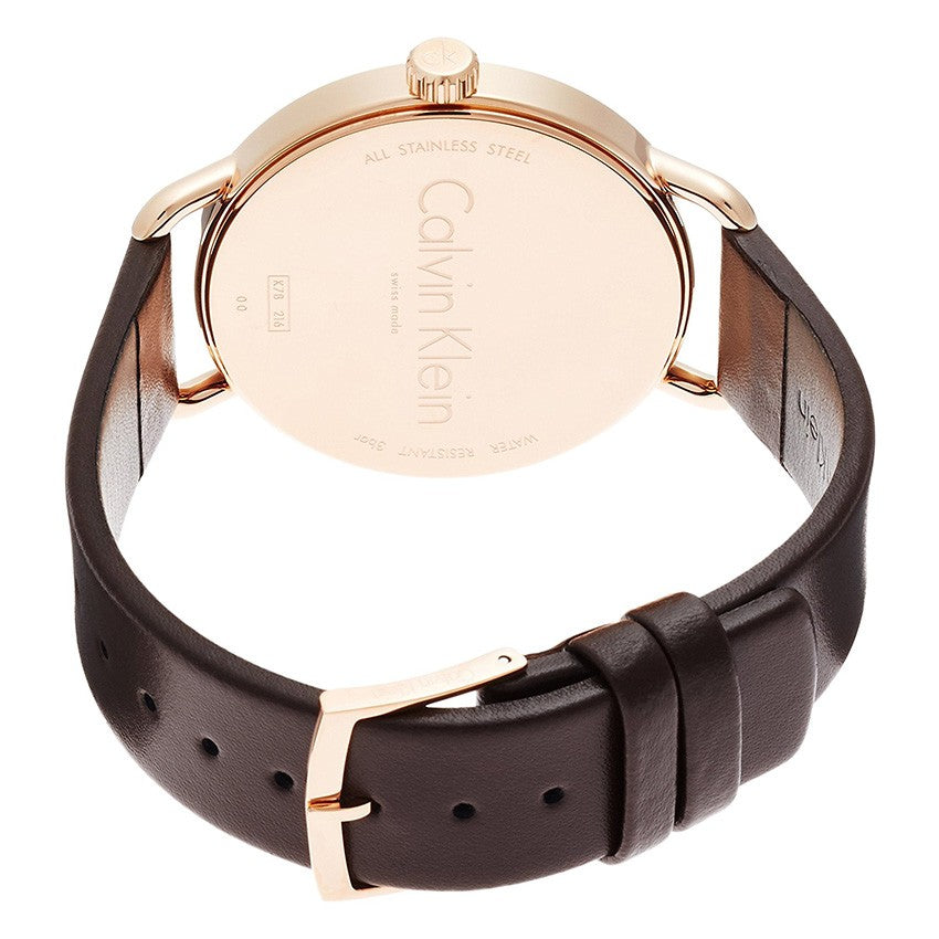  Shop Authentic Calvin Klein Even Grey Dial Brown Leather Strap Watch for Women - K7B216G3 - Luxxuri