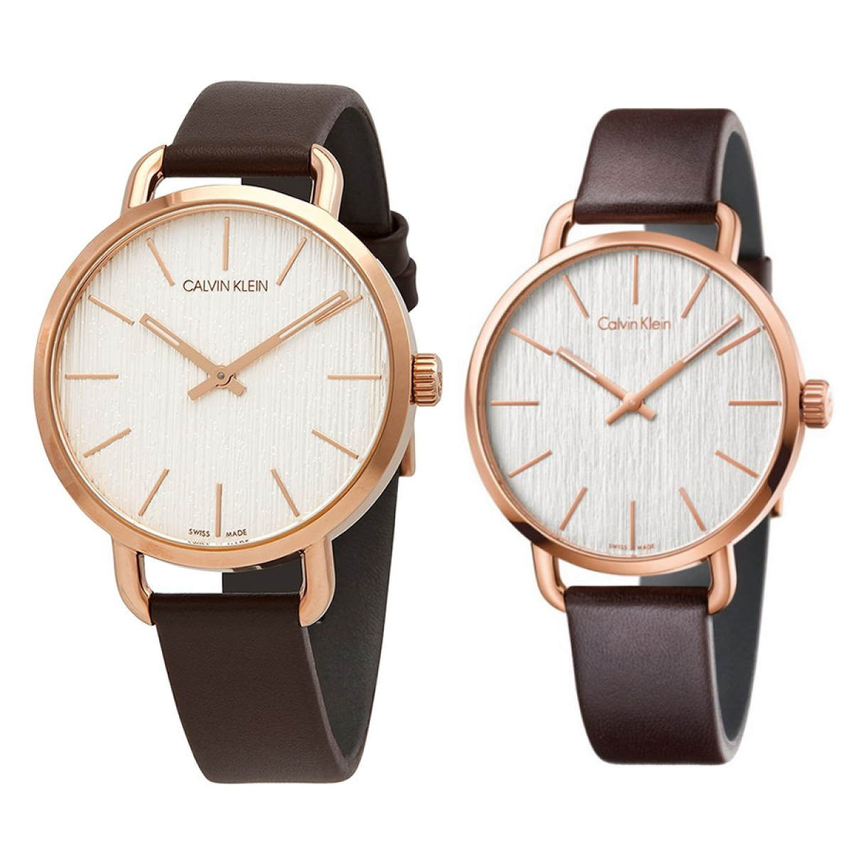  Shop Authentic Calvin Klein Even White Dial Brown Leather Strap Watch for Women - K7B236G6 - Luxxuri