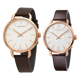 Shop Authentic Calvin Klein Even White Dial Brown Leather Strap Watch for Women - K7B236G6 - Luxxuri