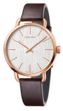  Shop Authentic Calvin Klein Even Silver Dial Brown Leather Strap Watch for Men - K7B216G6 - Luxxuri