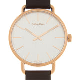  Shop Authentic Calvin Klein Even Silver Dial Brown Leather Strap Watch for Men - K7B216G6 - Luxxuri