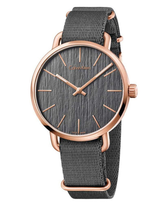  Shop Authentic Calvin Klein Even Grey Dial Grey NATO Strap Watch for Men - K7B216P3 - Luxxuri