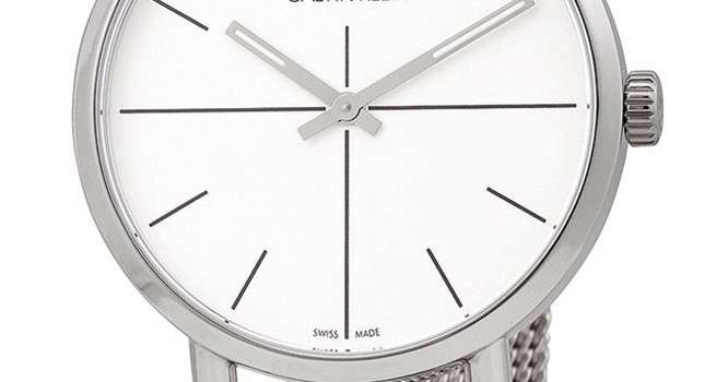  Shop Authentic Calvin Klein Even White Dial Silver Mesh Bracelet Watch for Women - K7B23126 - Luxxuri
