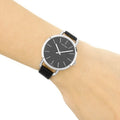  Shop Authentic Calvin Klein Even Black Dial Black Leather Strap Watch for Women - K7B231C1 - Luxxuri