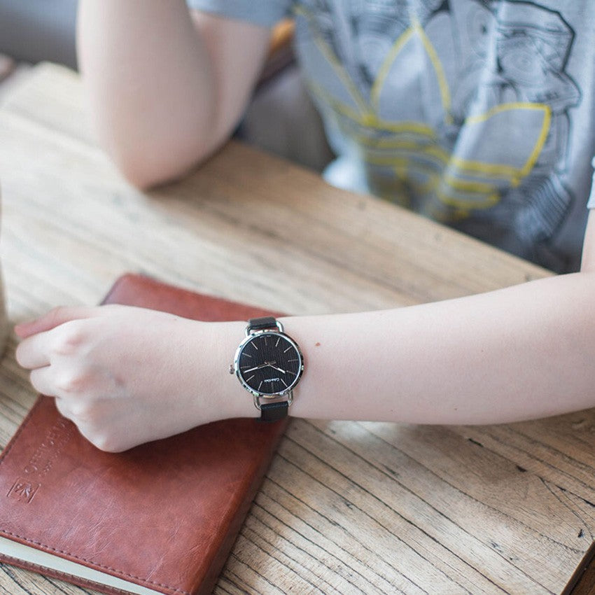  Shop Authentic Calvin Klein Even Black Dial Black Leather Strap Watch for Women - K7B231C1 - Luxxuri