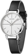  Shop Authentic Calvin Klein Evan White Dial Black Leather Strap Watch for Women - K7B231CY - Luxxuri